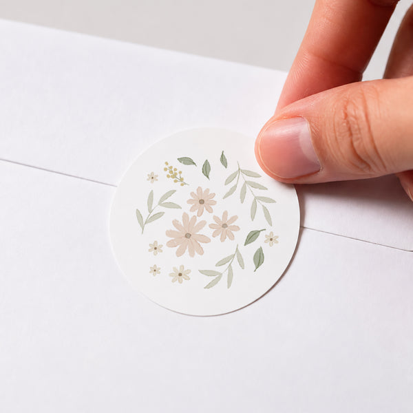Sticker Geburt Rund Blumiges Duo foto