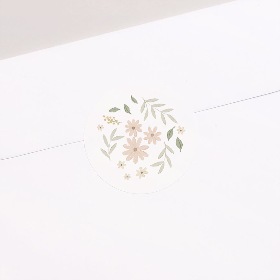 Sticker Geburt Rund Blumiges Duo foto