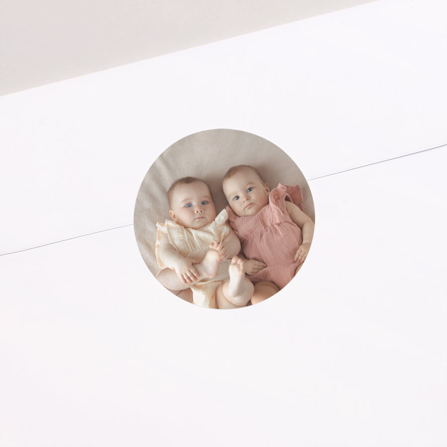 Sticker Geburt Rund Trio von Fotos foto