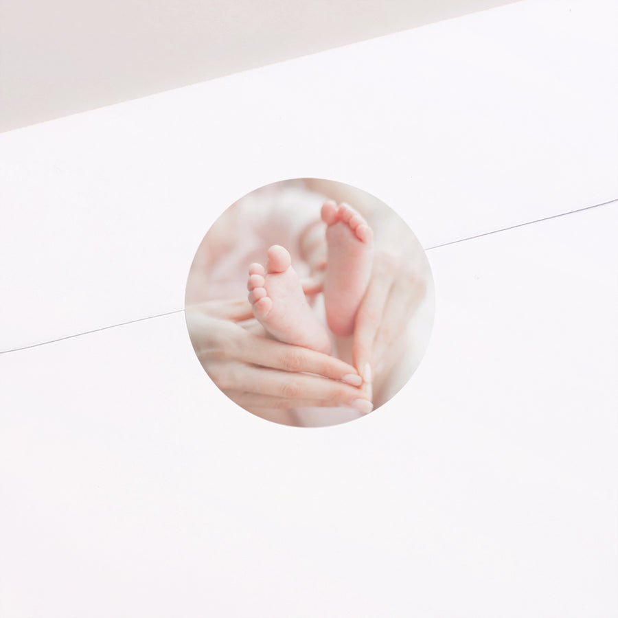 Sticker Geburt Rund Reines Rosa foto