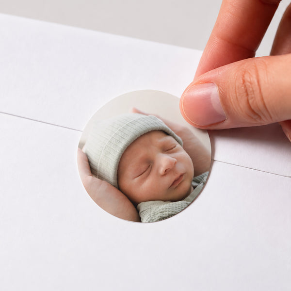 Sticker Geburt Rund Gereinigt wassergrün foto