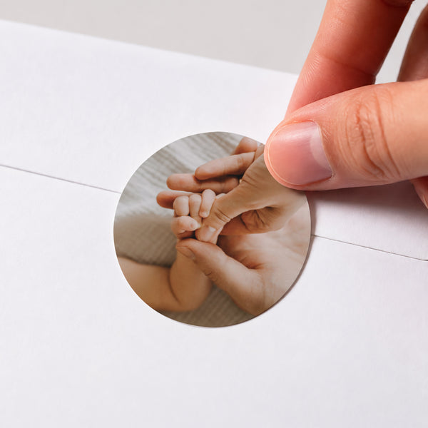Sticker Geburt Rund Grundlegende Icons foto