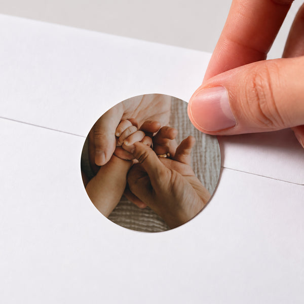 Sticker Geburt Rund Zärtlich foto