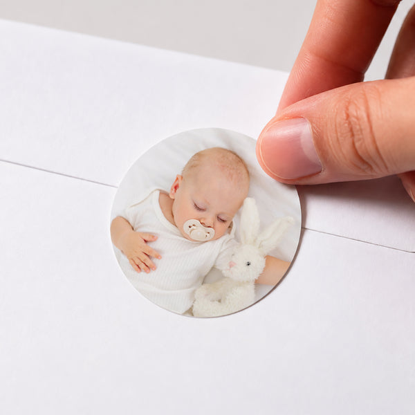 Sticker Geburt Rund goldene Piktogramme foto