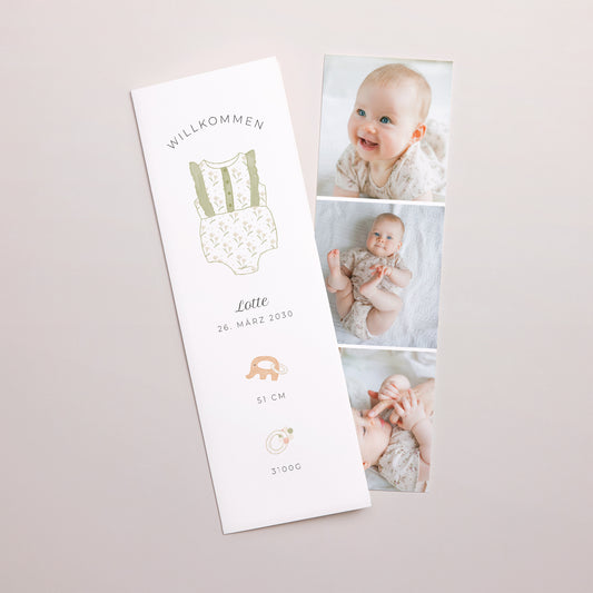 Geburtskarte Fotoautomaten Lesezeichen foto
