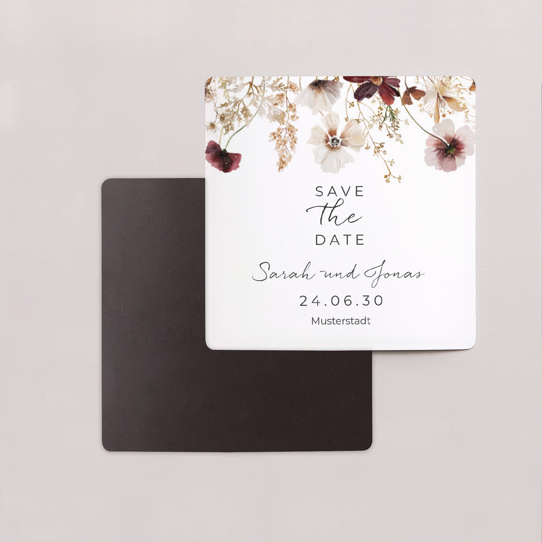 Save the date Karte Hochzeit Satz von 9, magnetisch. getrocknete Wiesenblumen foto N° 2