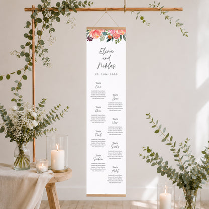 Sitzplan Hochzeit Holzstütze Pops Blumen foto N° 2