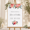 Begrüßungstafel Hochzeit Porträt 60 x 90 cm Pops Blumen foto N° 1