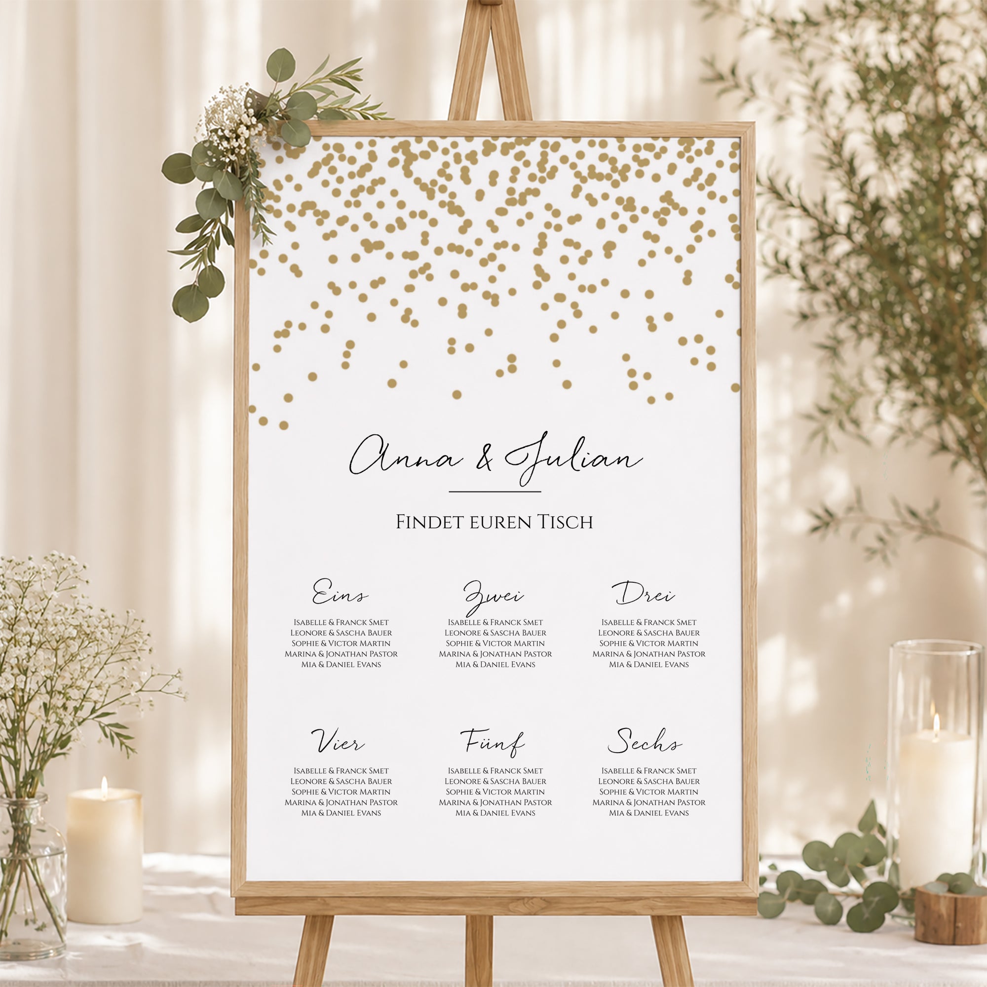Sitzplan Hochzeit Porträt Konfetti foto N° 1