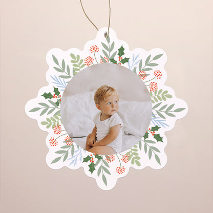 Weihnachtskarte Weihnachten Schwebende Schneeflocke Ein Lächeln für Weihnachten foto N° 1