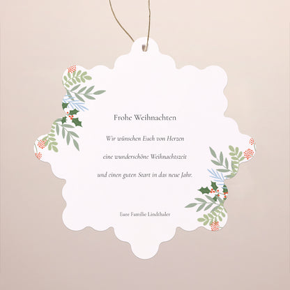 Weihnachtskarte Weihnachten Schwebende Schneeflocke Ein Lächeln für Weihnachten foto N° 2