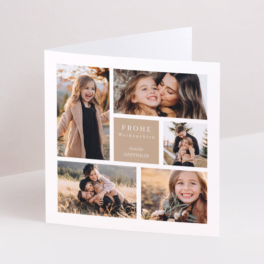 Weihnachtskarte Weihnachten Doppelflügiges Quadrat foto