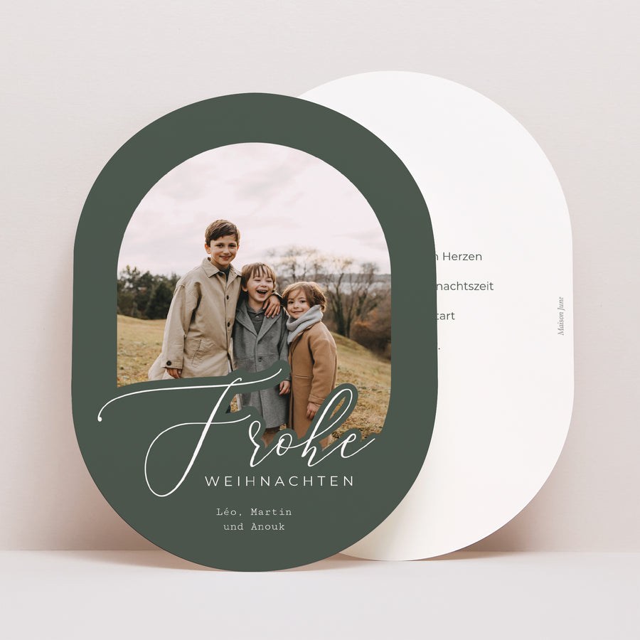 Weihnachtskarte Weihnachten oval foto