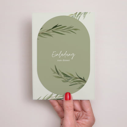 Hochzeitseinladung Banner, 2 Karten Olivenblätter foto N° 2