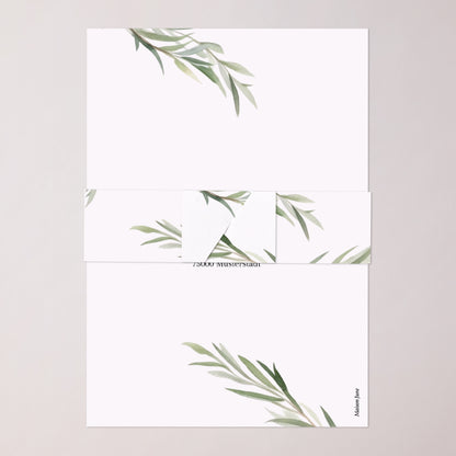 Hochzeitseinladung Banner, 2 Karten Olivenblätter foto N° 4