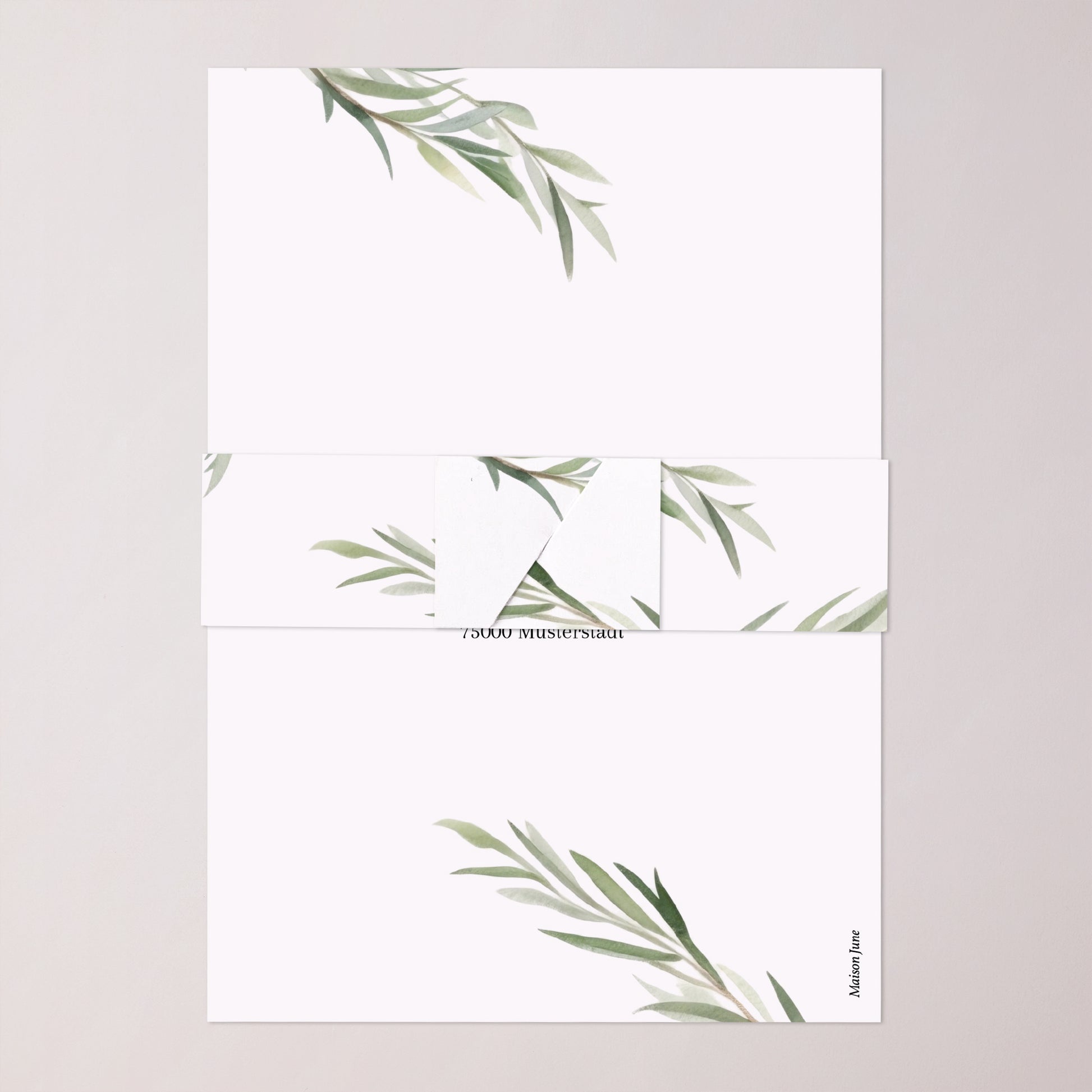 Hochzeitseinladung Banner, 2 Karten Olivenblätter foto N° 5