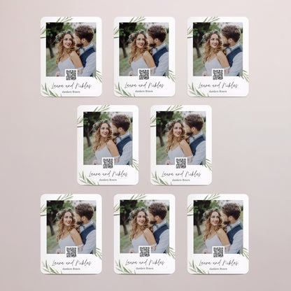 Dankeskarte Hochzeit Set von 8, magnetisch, rechteckig mit abgerundeten Ecken Olivenblätter foto N° 3