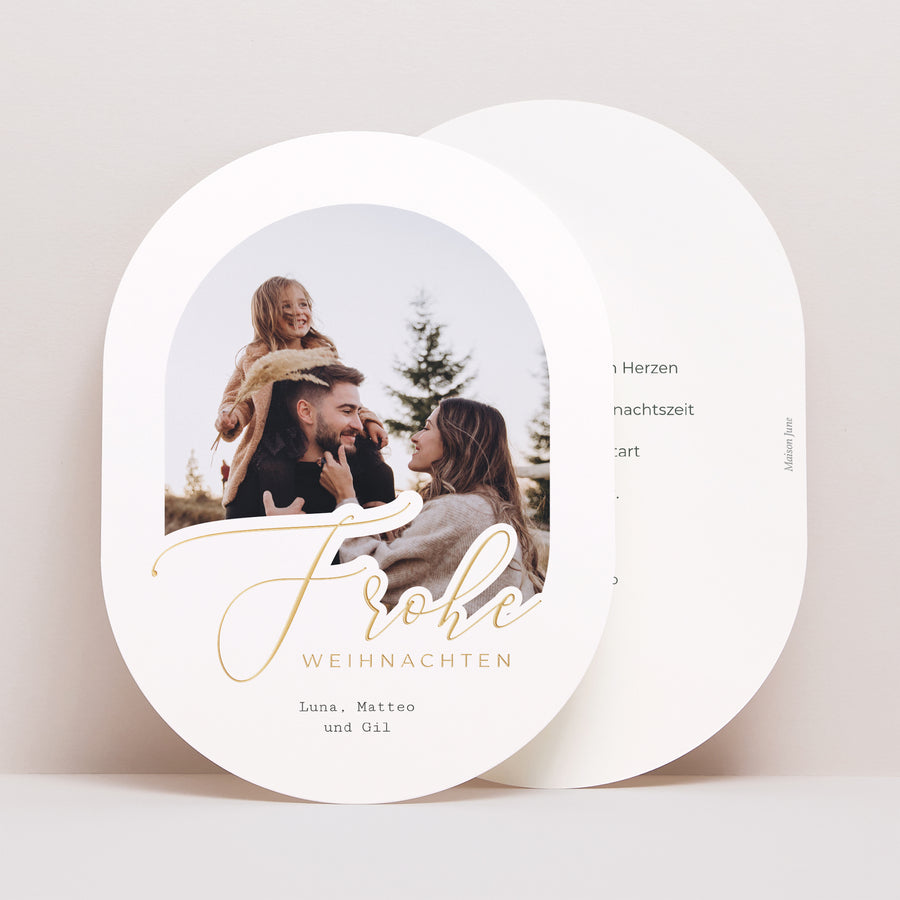 Weihnachtskarte Weihnachten oval foto