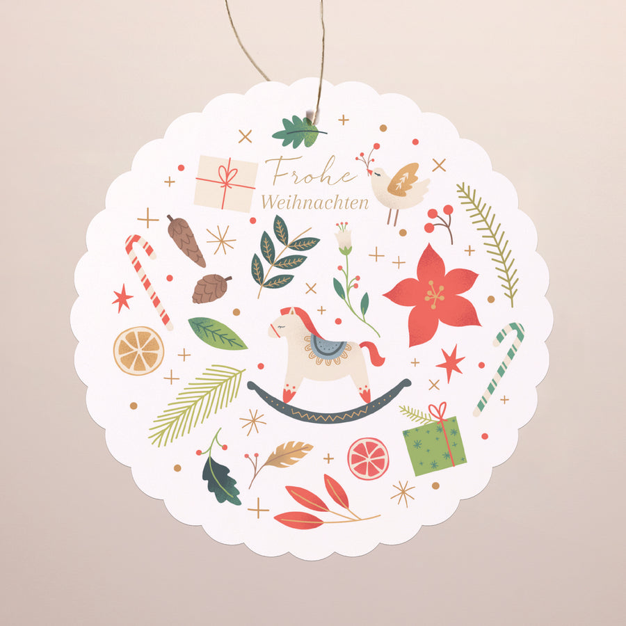 Weihnachtskarte Weihnachten Zum Aufhängen Verzauberter Wirbelwind foto