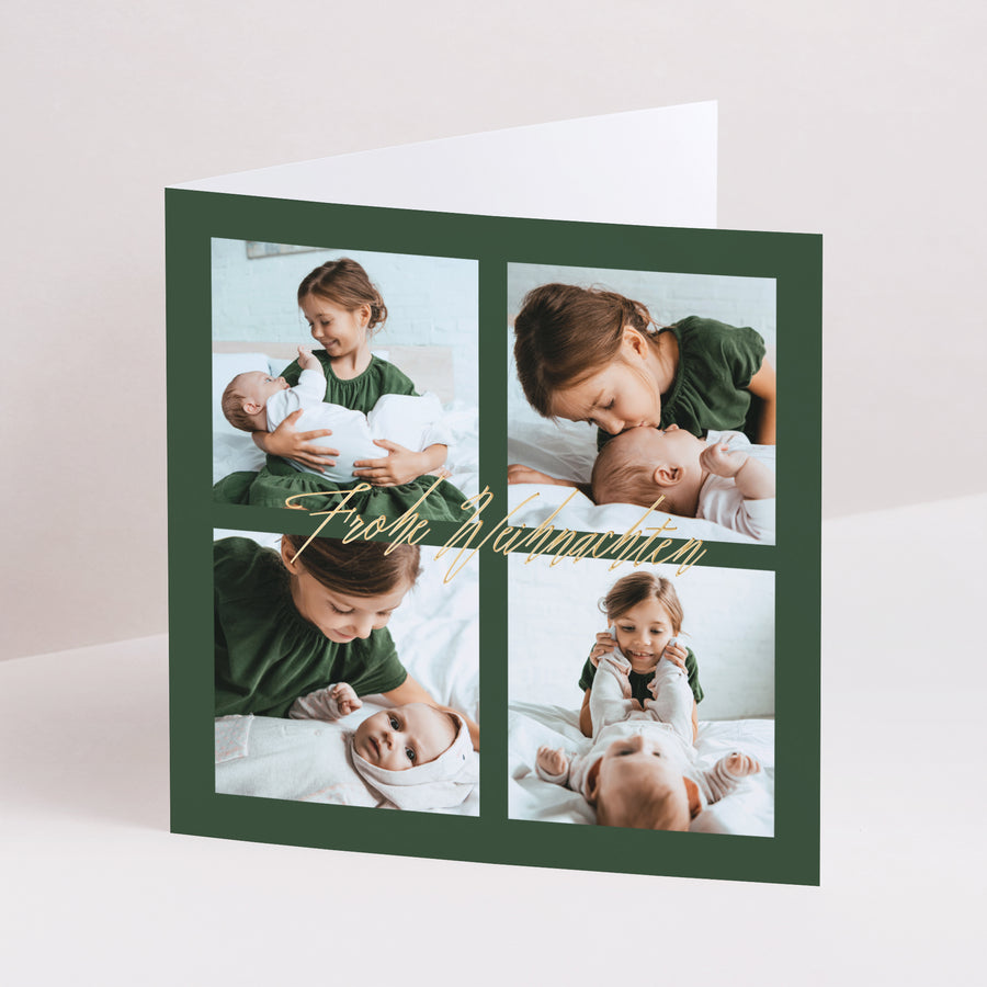 Weihnachtskarte Weihnachten Doppelflügiges Quadrat foto