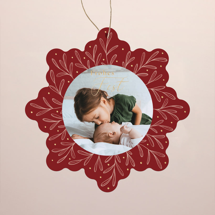 Weihnachtskarte Weihnachten Schwebende Schneeflocke foto