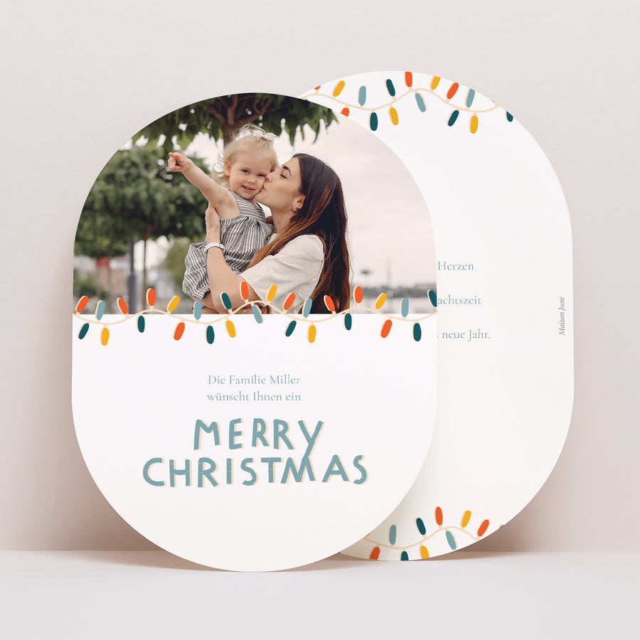 Weihnachtskarte Weihnachten oval foto