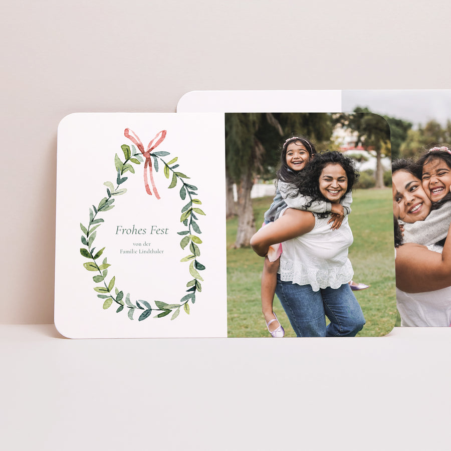 Weihnachtskarte Weihnachten Landschaft, abgerundete Ränder Krone der Liebe foto