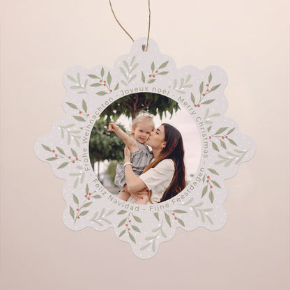 Weihnachtskarte Weihnachten Schwebende Schneeflocke Stränge und Flocke foto N° 1