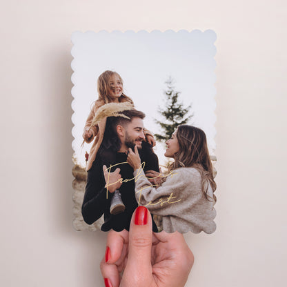 Weihnachtskarte Weihnachten Porträt, Keksränder Frohe goldene Weihnachten foto N° 2