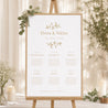 Sitzplan Hochzeit Porträt goldener Blumenkranz foto N° 1