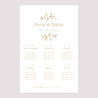 Sitzplan Hochzeit Porträt goldener Blumenkranz foto N° 2