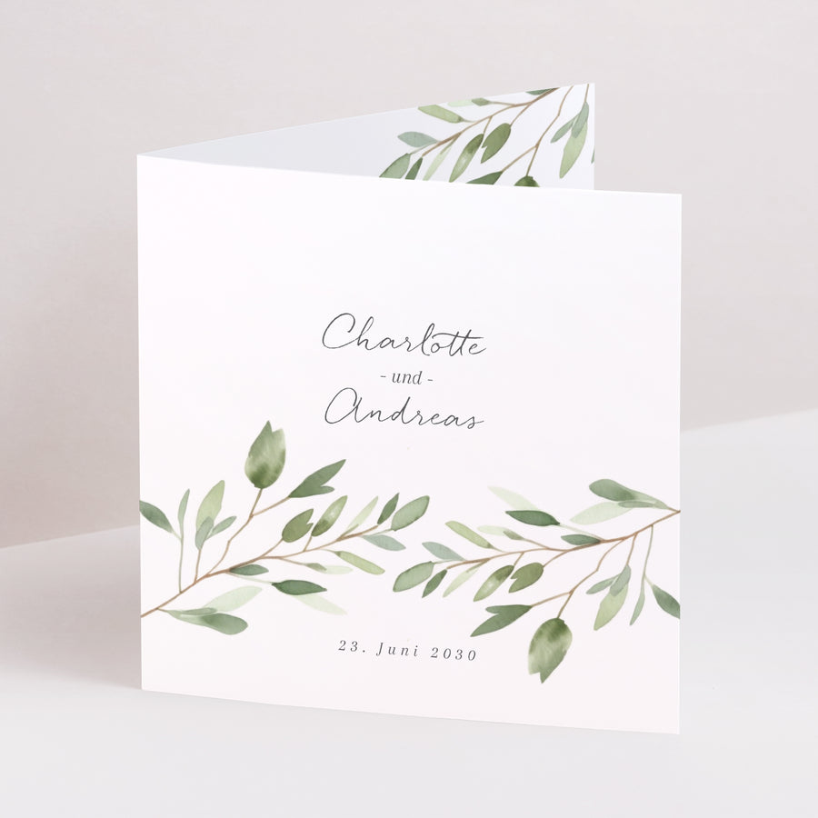 Hochzeitseinladung Doppelflügiges Quadrat foto