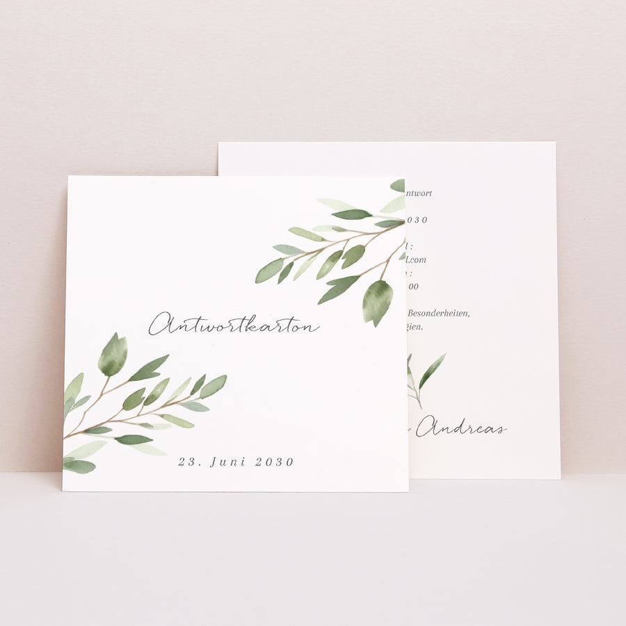 Antwortkarte Hochzeit Quadrat foto