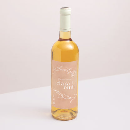 Flaschenetikett Hochzeit Porträt eine Seite voller Gedichte foto N° 1