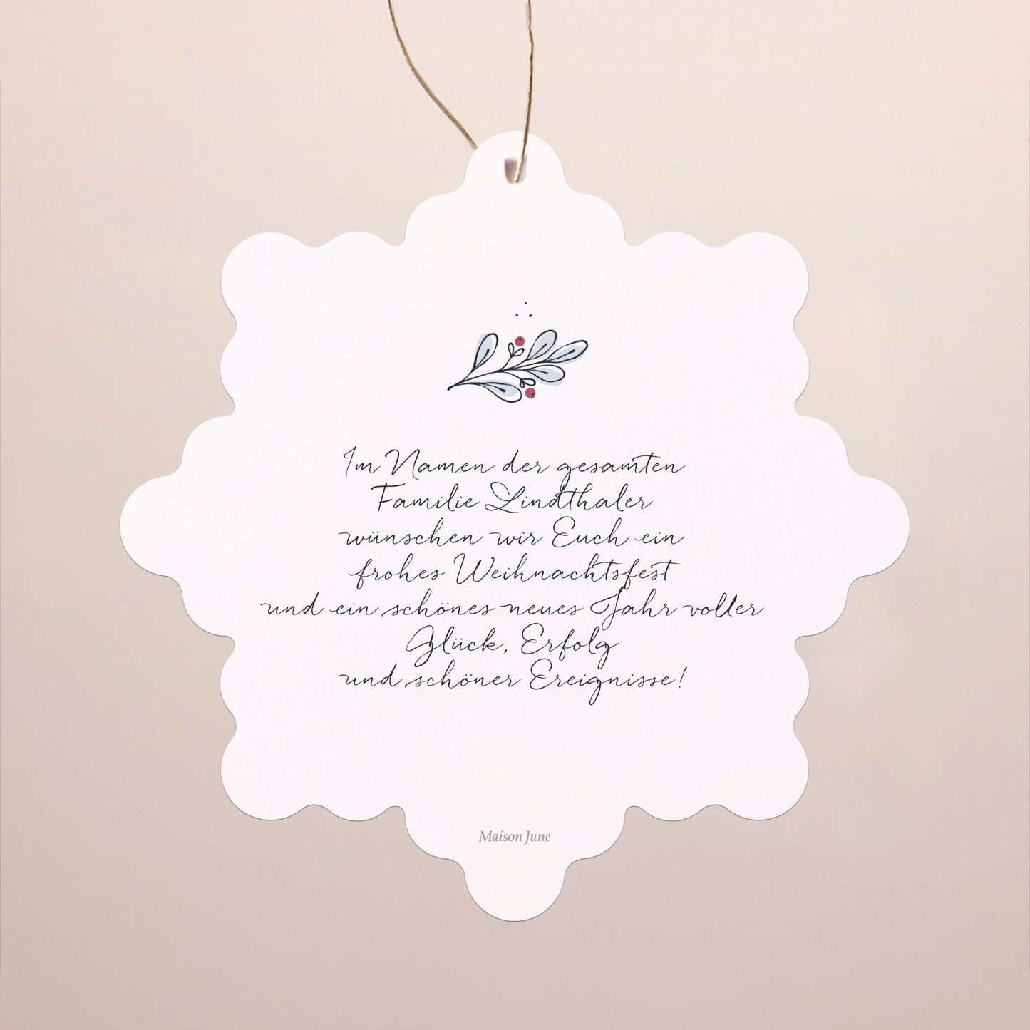 Weihnachtskarte Weihnachten Schwebende Schneeflocke Ein kuscheliger Winter foto N° 2