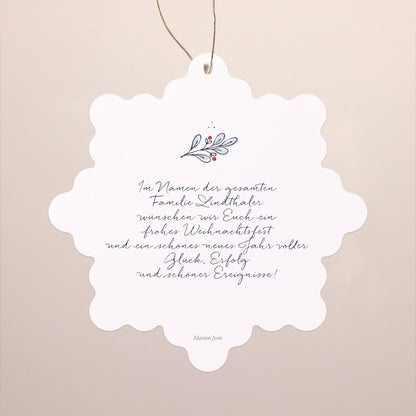 Weihnachtskarte Weihnachten Schwebende Schneeflocke Ein kuscheliger Winter foto N° 2