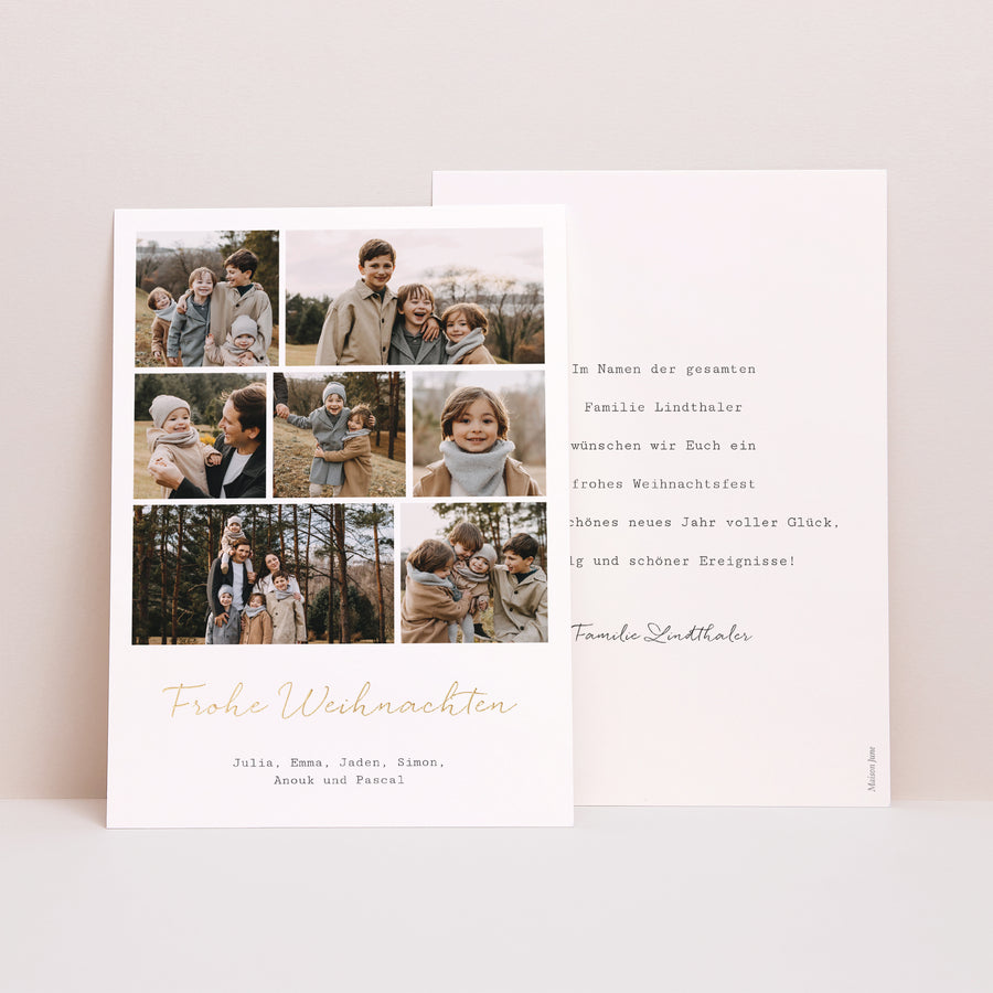 Weihnachtskarte Weihnachten Multifotos Vergoldung foto