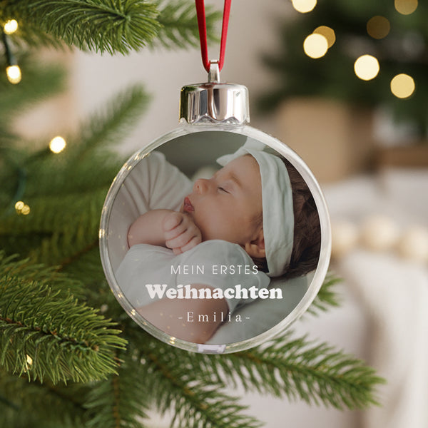Weihnachtskugel Weihnachten Runde mein erstes Weihnachten foto