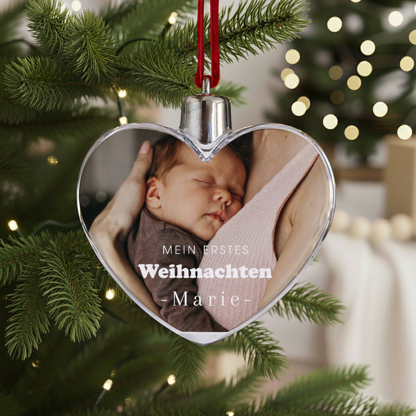 Weihnachtskugel Weihnachten Herz mein erstes Weihnachten foto
