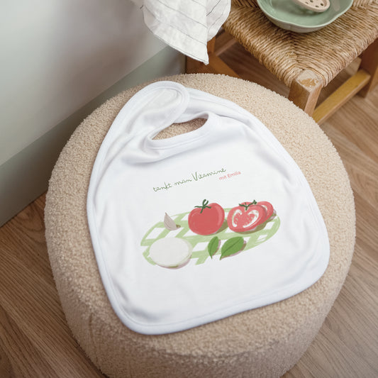 Kinderlätzchen Objekte Stoff Die Mozza-Tomaten foto