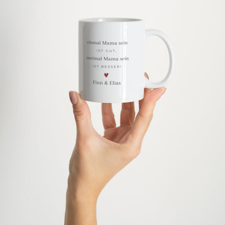 Tasse Objekte Weiß Mama zweimal!
