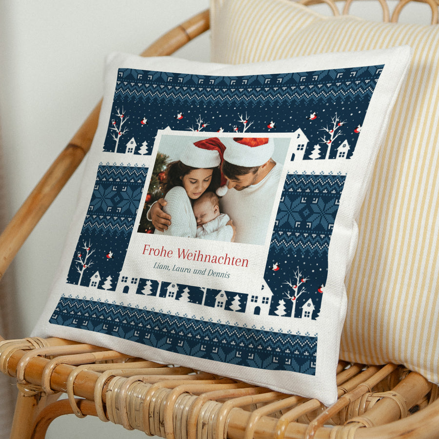 Kissen Objekte Natürliche Beige Christmas Blue foto