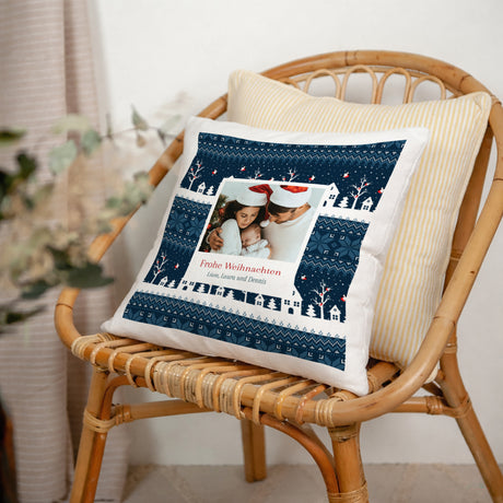 Kissen Objekte Natürliche Beige Christmas Blue