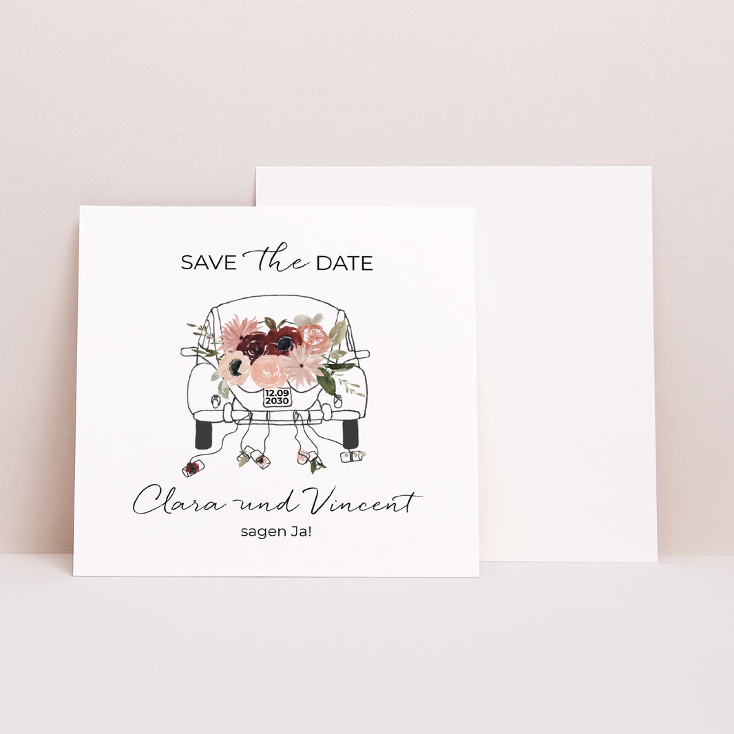 Save the date Karte Hochzeit Quadrat foto N° 1