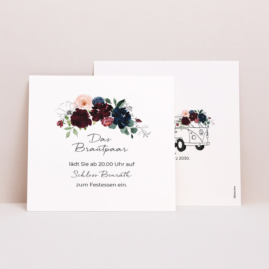 Beilegekarte Hochzeit Quadrat foto