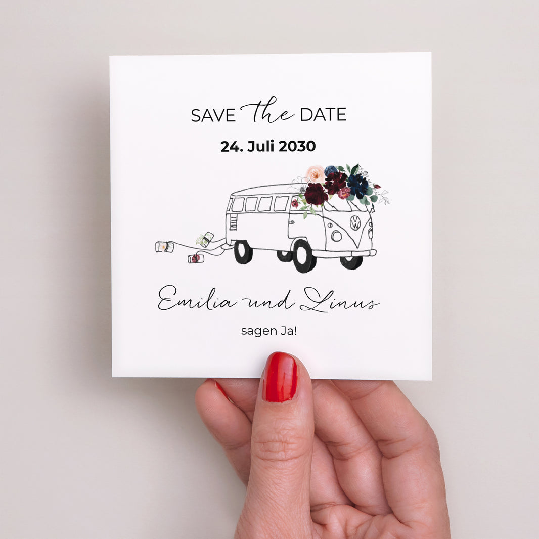 Save the date Karte Hochzeit Quadrat foto N° 2