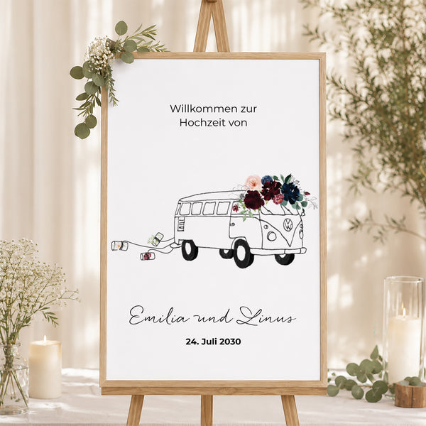 Begrüßungstafel Hochzeit Porträt 60 x 90 cm foto