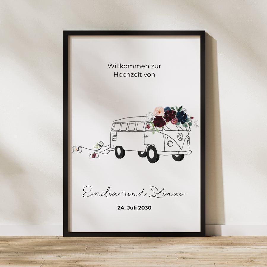 Begrüßungstafel Hochzeit Porträt 60 x 90 cm foto