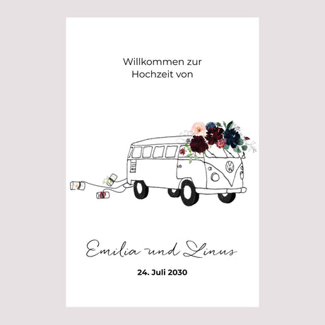 Begrüßungstafel Hochzeit Porträt 60 x 90 cm