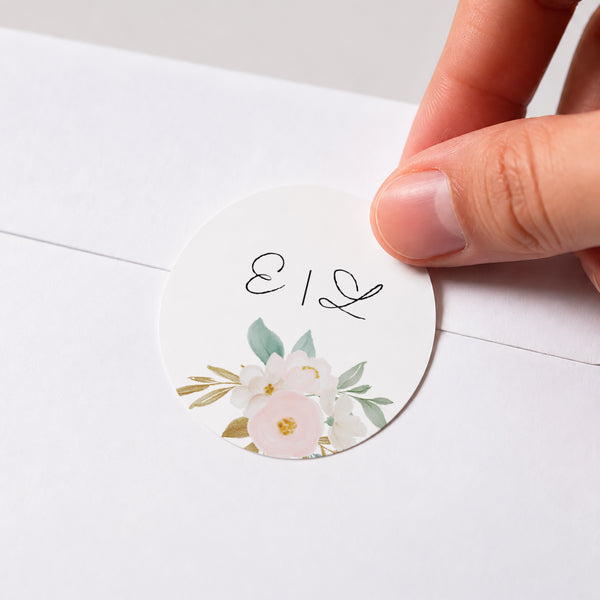 Sticker Hochzeit Rund Blumige Harley foto